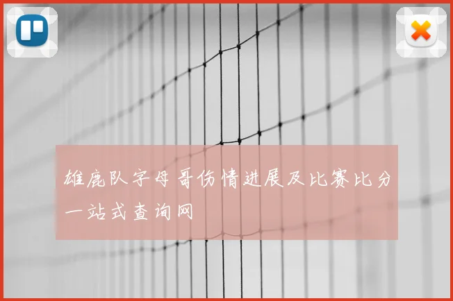 雄鹿队字母哥伤情进展及比赛比分一站式查询网